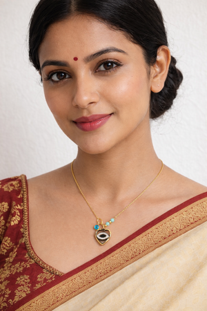 Anti tarnish eye motif necklace