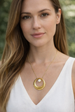 Anti tarnish circular pendent necklace