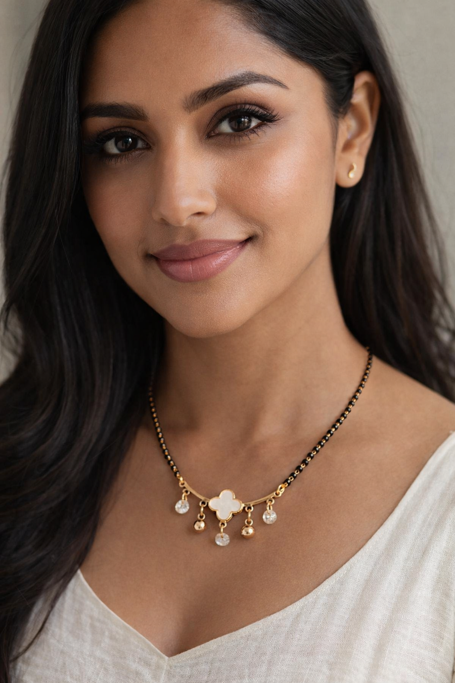Anti tarnish heart charms mangalsutra
