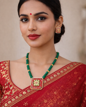 Traditional green Beads jewellery