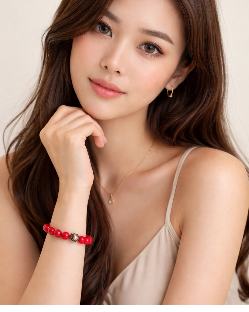 Red Gloss Bead Bracelet