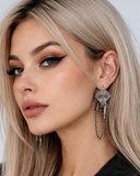 Indo-fusion Style Kite Dangling Earrings with Chain