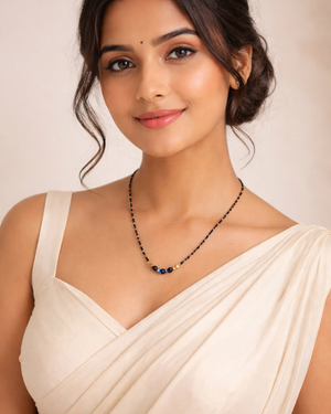 Blue charm mangalsutra