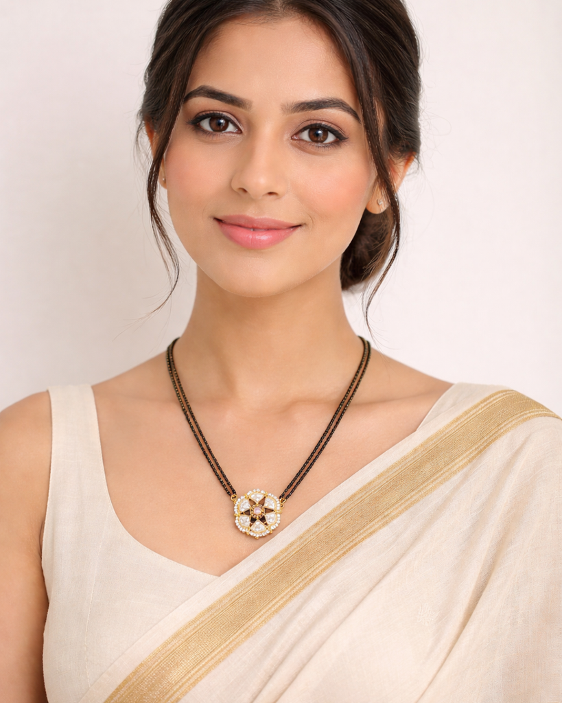 Dual black-beads chain mangalsutyra