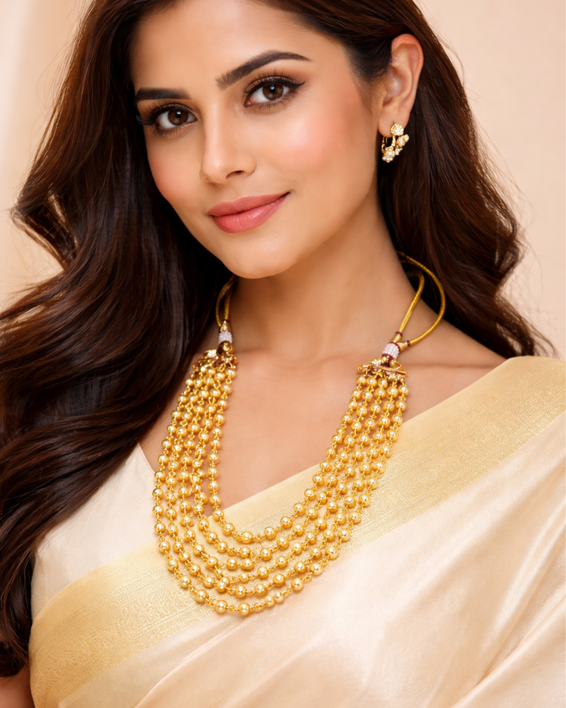 Golden Pearl Layered Necklace