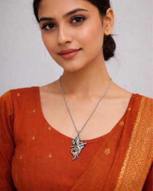 Oxidised Krishna Pendant  Necklace