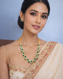 Emerald glow traditional necklace set