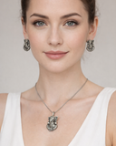 Ganesha chain pendent-earrings set