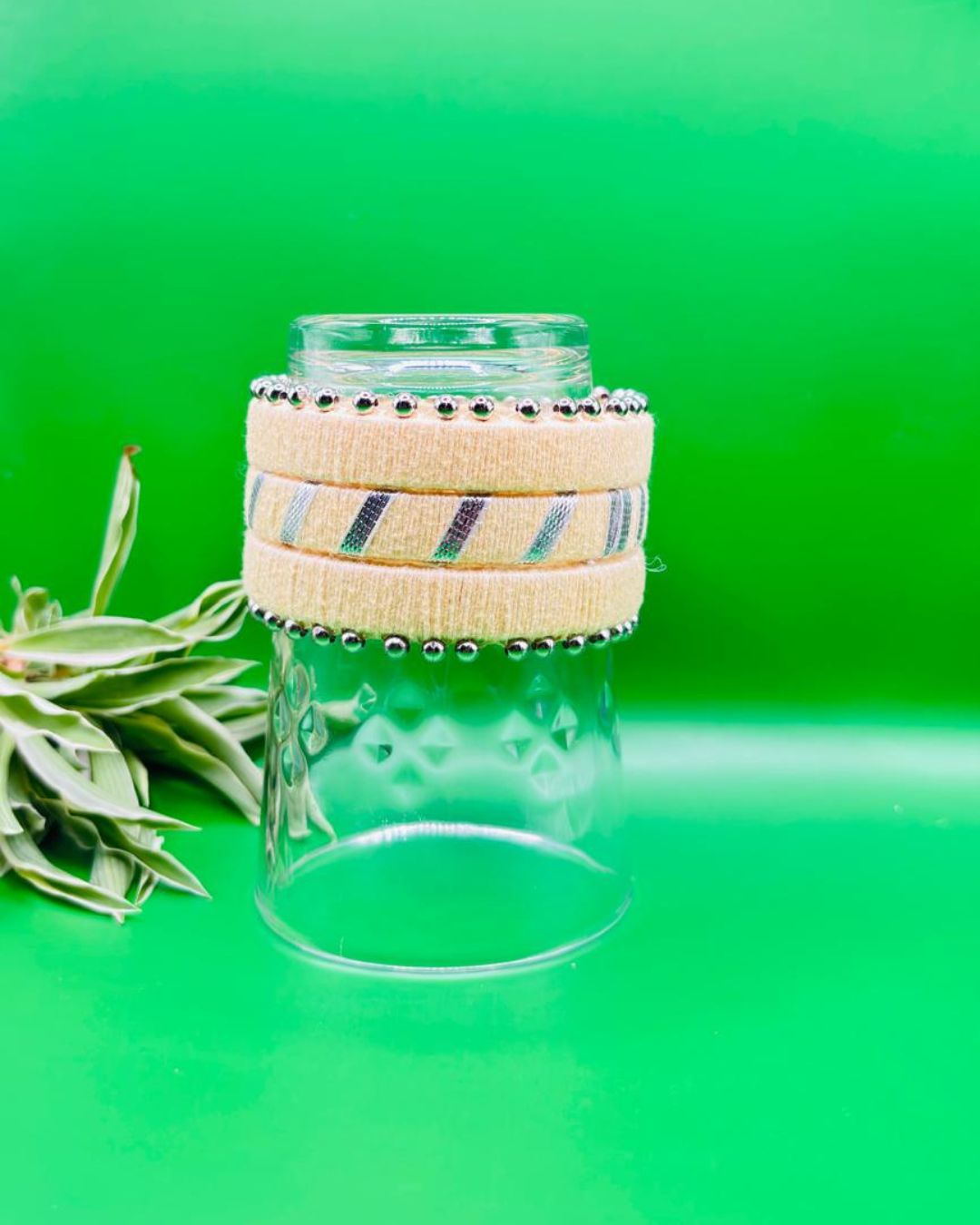 Set of Beige Cotton Thread Bangles