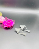 Geometric Silver Triangle Earrings