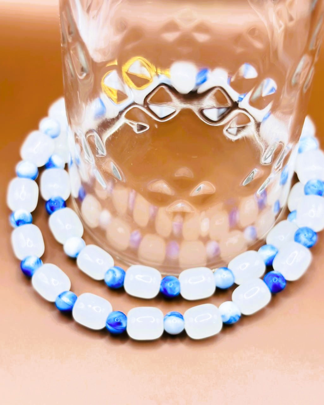 Blue & White Beaded Necklace