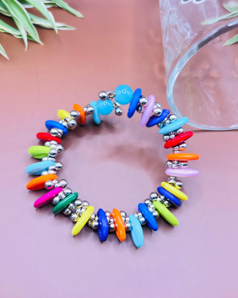 Vibrant Multicolor Beaded Stretch Bracelet