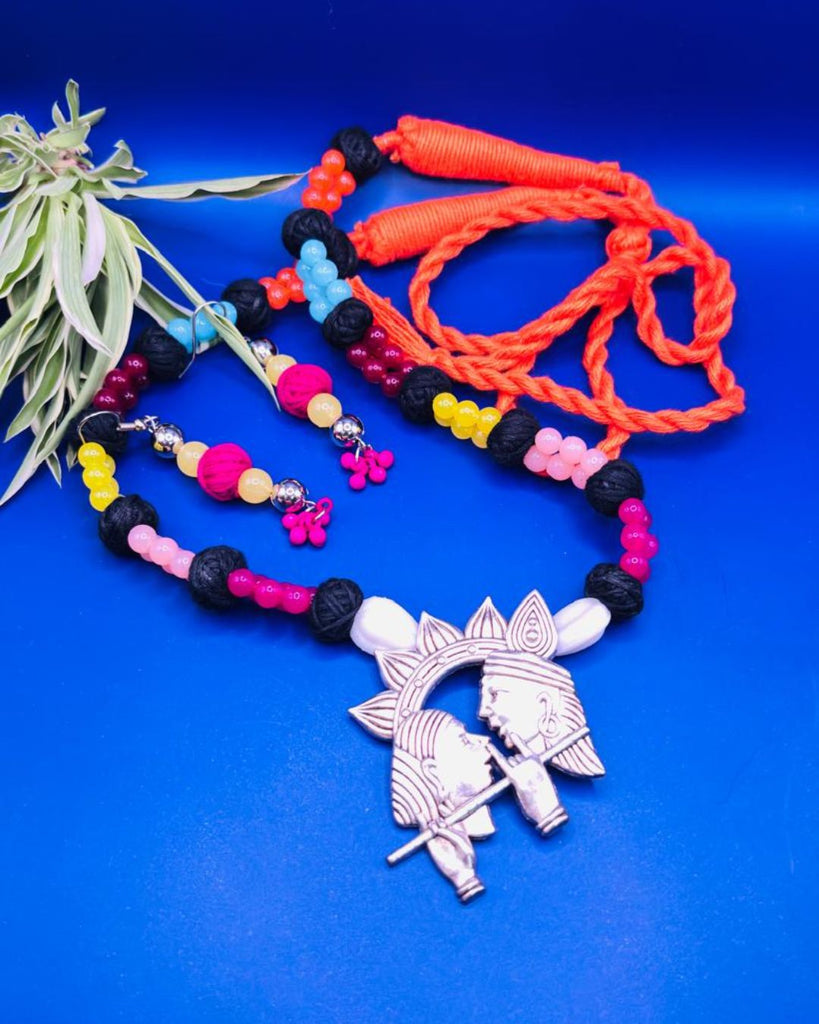 Handcrafted Radha Krishna Beaded Necklace Set