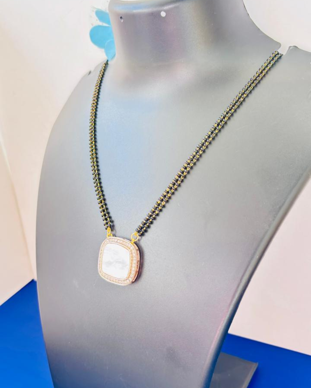 Double-Chain Mangalsutra with Stone Pendant