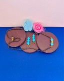 Manga lsutra with Sky-Blue beads Earrings set