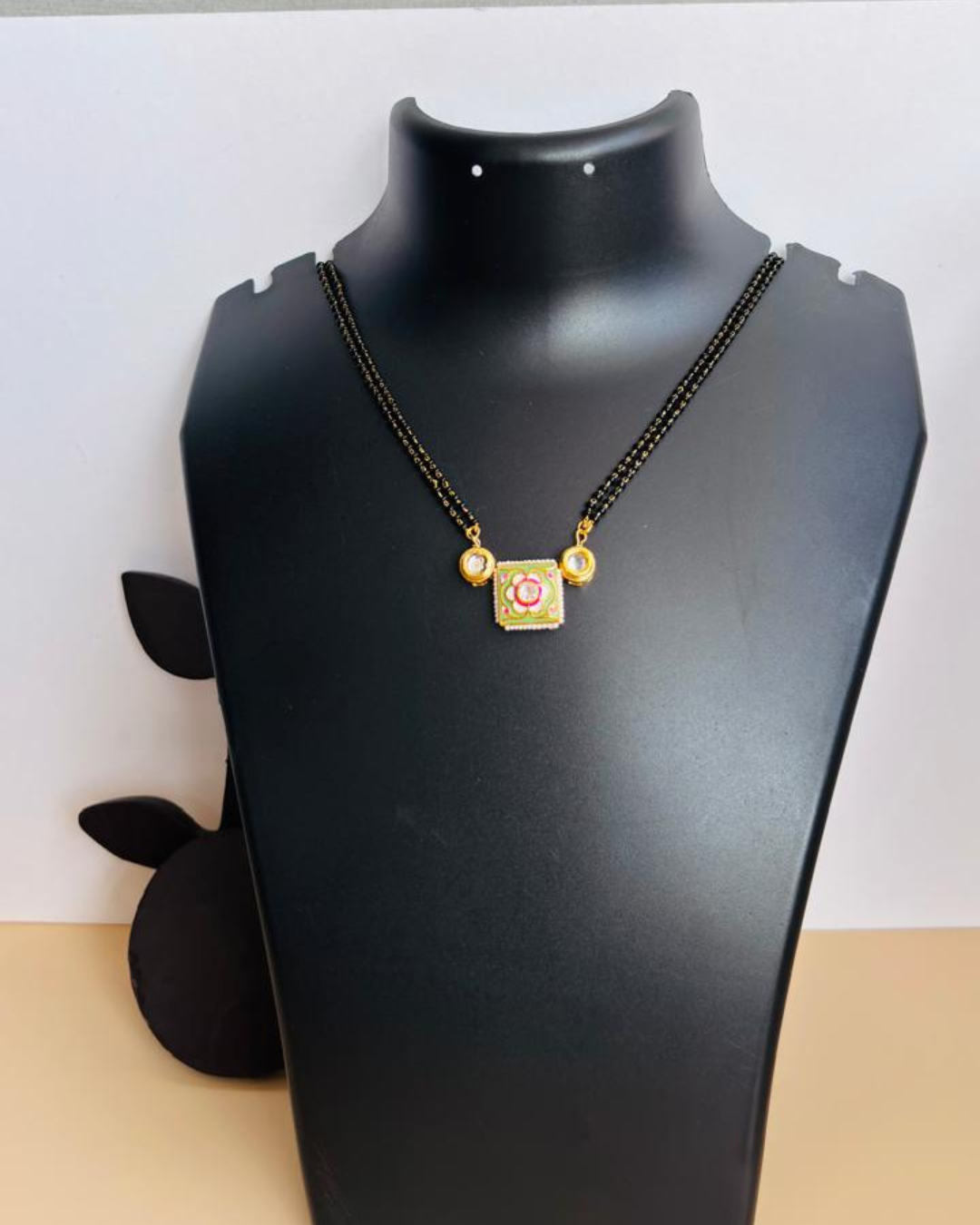 Meenakari Square Pendant Mangalsuta