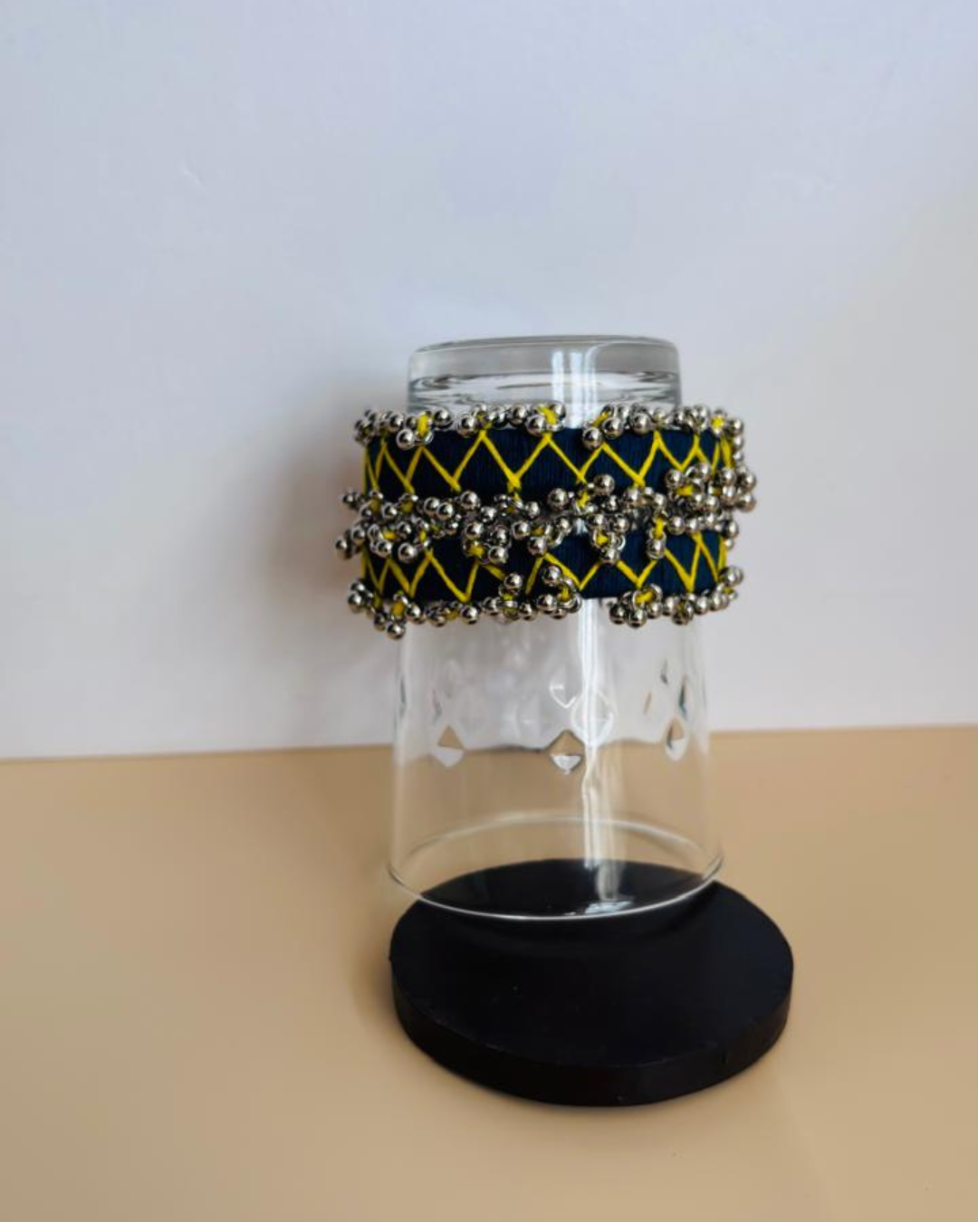 Handcrafted Nevy-Yellow Thread Bangles