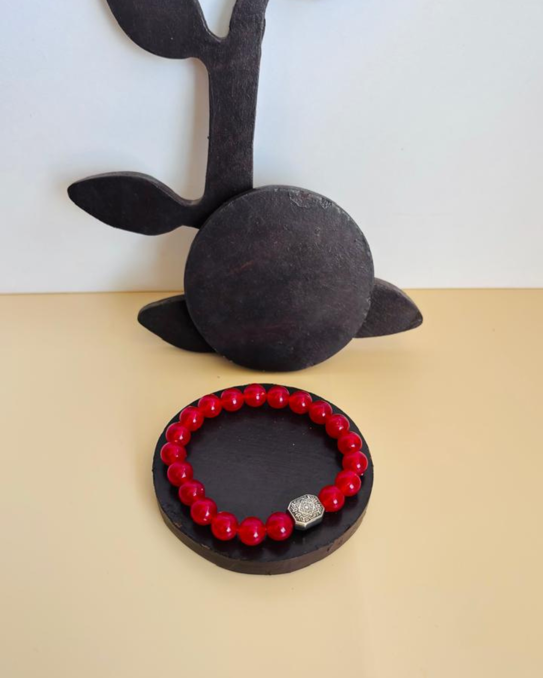 Red Gloss Bead Bracelet